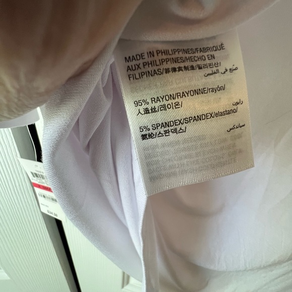 JM Collection Tees Bright White Scoop Neck 3/4 Sleeve Top Size XS, NWT. - Picture 5 of 6